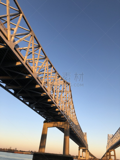 纽奥尔良,桥,路易斯安那州,密西西比河,约旦河西岸,东亚,伦敦城,河岸,垂直画幅,天空
