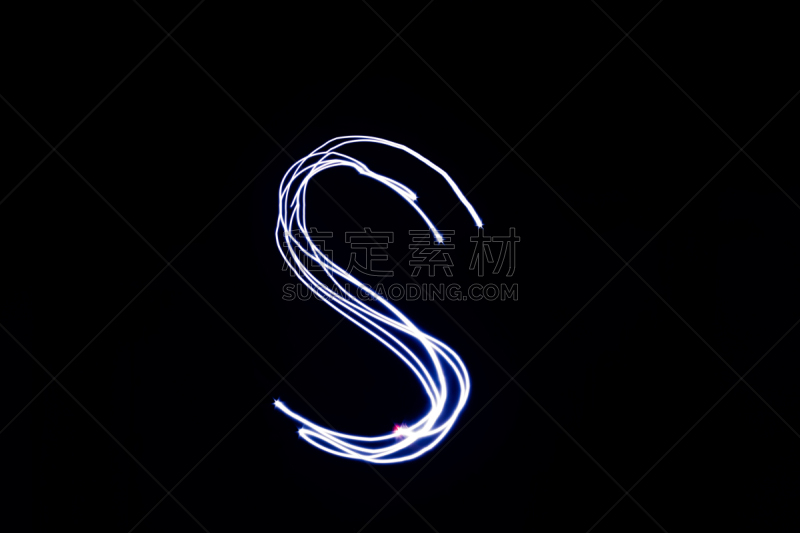 夜晚,英文字母s,照明设备,蓝色,抽象,长时间曝光,涂料,信函,闪烁发光,光