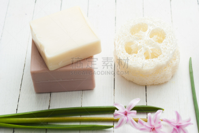 梳妆用品,风信子,留白,彩妆,水平画幅,无人,spa美容,喜马拉雅盐,浴盐,奶油