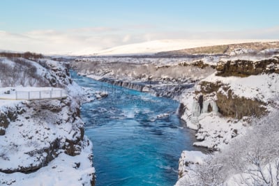瀑布,hraunfossar,冰岛国,雷克霍特,水,水平画幅,地形,雪,无人,火山地形