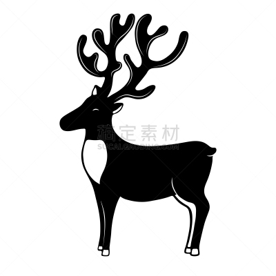 矢量,图标,有角的,鹿,绘画插图,雄鹿,艺术,形状,驼鹿