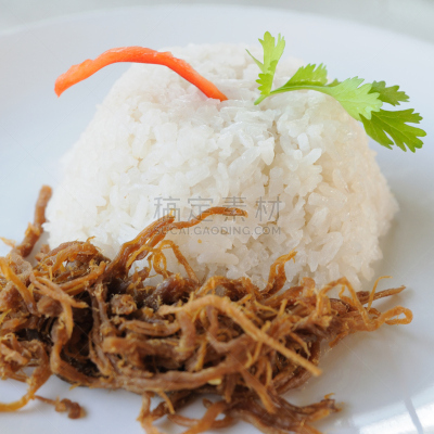 碎纸,猪肉,香米,炸玉米粉圆饼,玉米饼,希腊食物,膳食,特写,芫荽叶,肉
