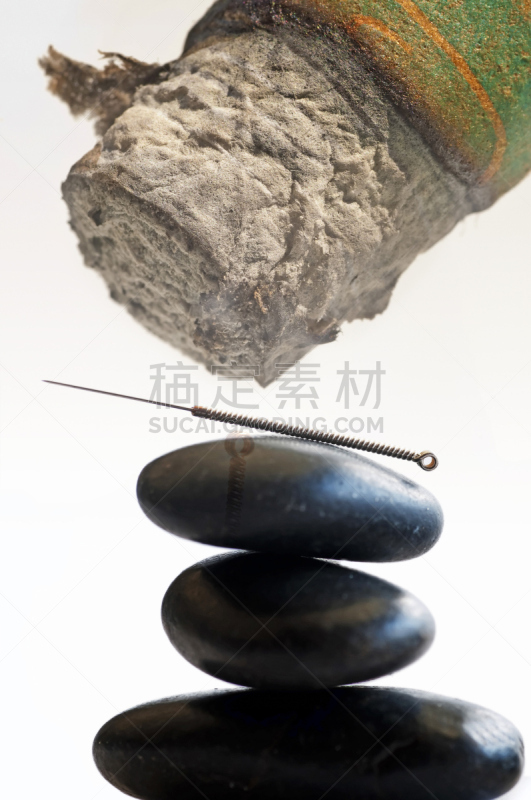 针灸针,艾灸,针灸,自然,垂直画幅,太空,艺术,健康保健工作人员,特写,热