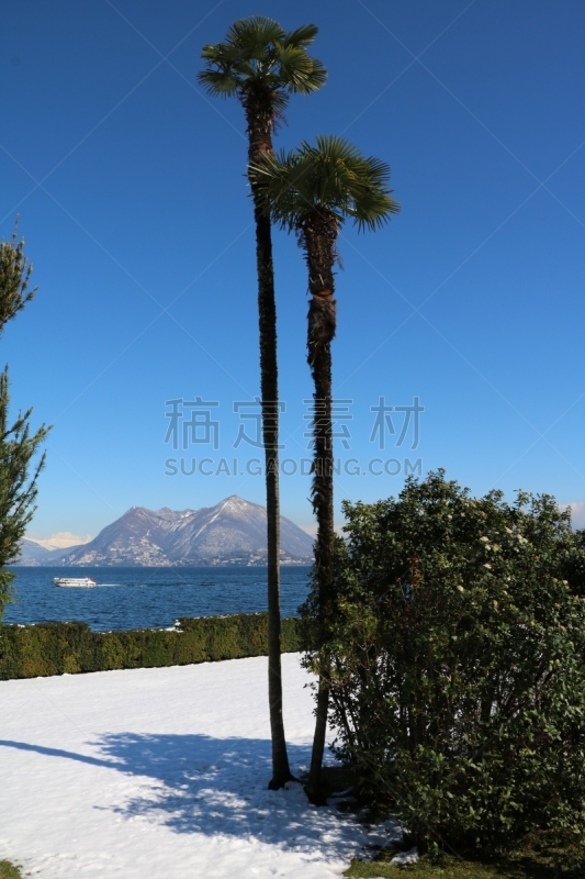 斯特雷萨镇,冬天,意大利,铁船,风景,渔夫岛佩斯卡托瑞岛,博罗梅安岛,美术雕像,马祖尔湖,皮埃蒙特