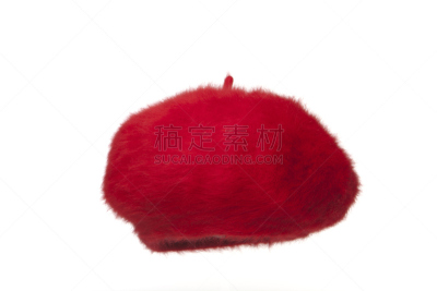 羊毛帽,红色,安哥拉羊毛,贝雷帽,开士米绒线,正面视角,水平画幅,无人,白色背景,背景分离