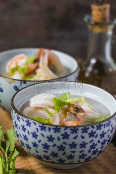 健康食物,粥,海产,虾,扇贝,美味,春天,白色,瓷器,饥饿的