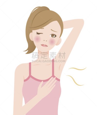 手臂下的,臭,女人,生活方式,图像,四肢,身体保养,成年的,矢量,汗液