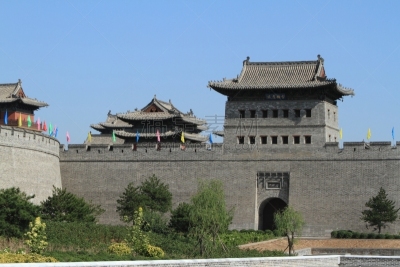 大同,旅游目的地,水平画幅,墙,无人,长城,古城,了望塔,山西省,巨人拱门