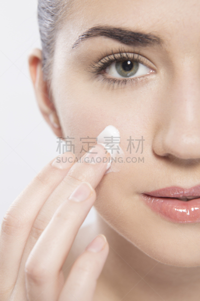 奶油,人的脸部,垂直画幅,美,青少年,彩妆,人的嘴,黄油,化妆用品