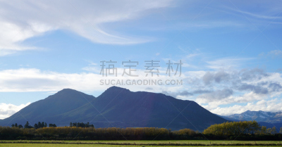 地形,路,山脉,新西兰,背景,湖,自然,美,草地,石南花