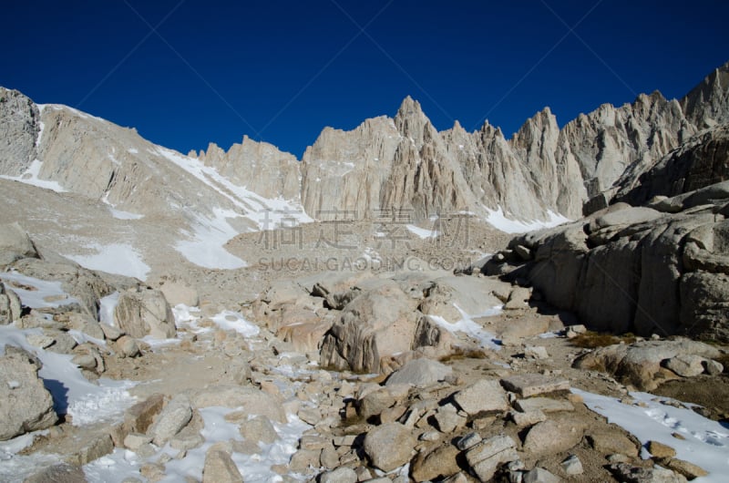 惠特尼山,徒步旅行,小路,看风景,英友镇,加利福尼亚内华达山脉,天空,美国西部,水平画幅