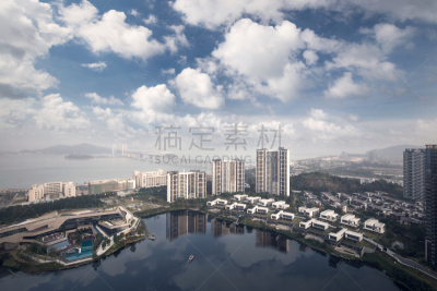 都市风景,广州,观光船,水,天空,水平画幅,无人,户外,现代,城镇