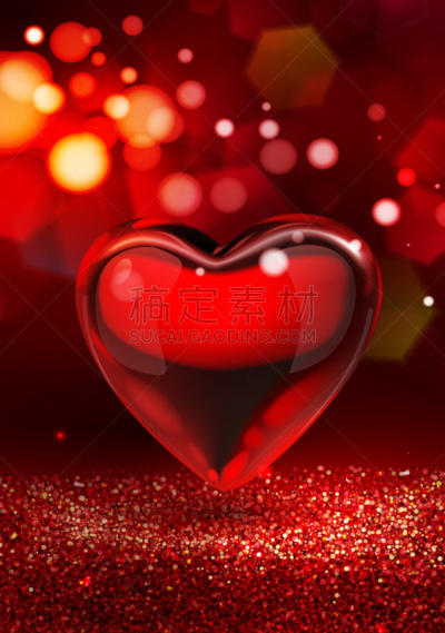 background with glass 3d heart