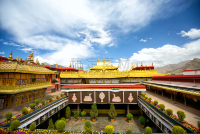 大昭寺,庭院,修道院,灵性,水平画幅,无人,宫殿,户外,建筑结构,屋顶