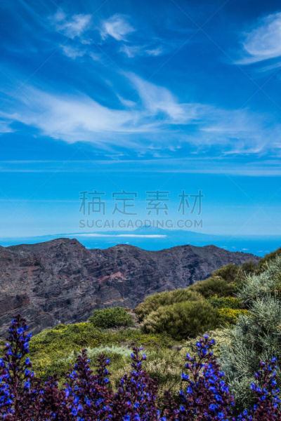 皮可德泰德山,火山,看风景,特拉华,火山喷口,垂直画幅,天空,休闲活动,云,山