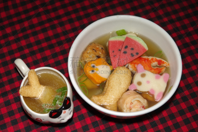 炸鱼饼,汤,荞麦面,裹面包屑,菲律宾,日本料理,海草,水平画幅,绿色,鸡蛋