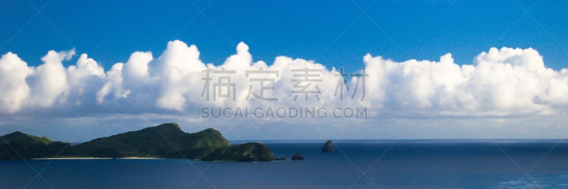 渡嘉敷岛,看风景,渡嘉敷岛村,水,松树,水平画幅,山,无人,全景,日本