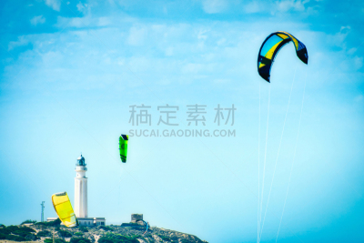 风筝,背景,天空,灯塔楼,西班牙,运动,极限运动,大西洋,冲浪风筝,业余爱好