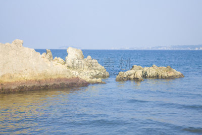 相模湾,码头周围,自然,水,天空,水平画幅,地形,岩石,无人,蓝色