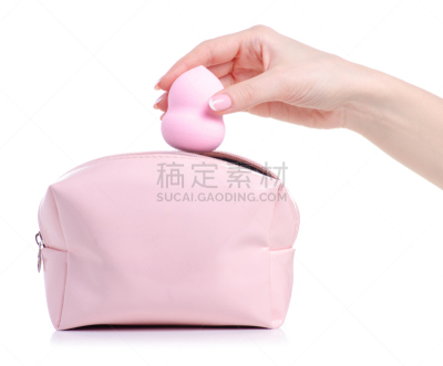 彩妆,化妆用品,手,泡芙,海绵,粉扑,白色背景,粉色,乌克兰,图像