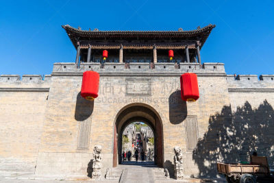 中国,山西省,庭院,灯笼,家庭,著名景点,窗户,大门,屋顶,天空