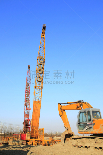 起重机,垂直画幅,链,重的,提举,陆用车,铁,金属,建筑业,工业