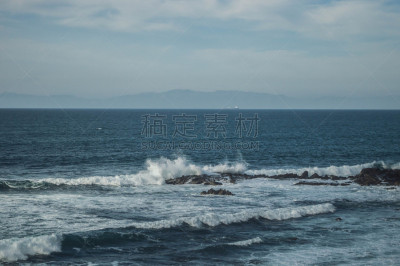 加利福尼亚,波浪,脊,帕罗斯维德,水边,小溪,云,海岸线,背景,岩石