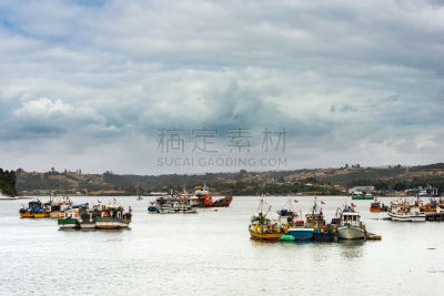 达卡卫镇,南美,水,水平画幅,固定的,户外,渔船,工匠,拉丁美洲,工业