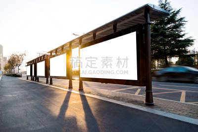 公共汽车站,布告栏,空白的,公车站,公共交通,留白,水平画幅,无人,交通