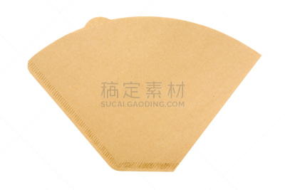 咖啡滤纸,剪贴路径,白色背景,背景分离,一个物体,图像,无人,褐色,水平画幅,影棚拍摄