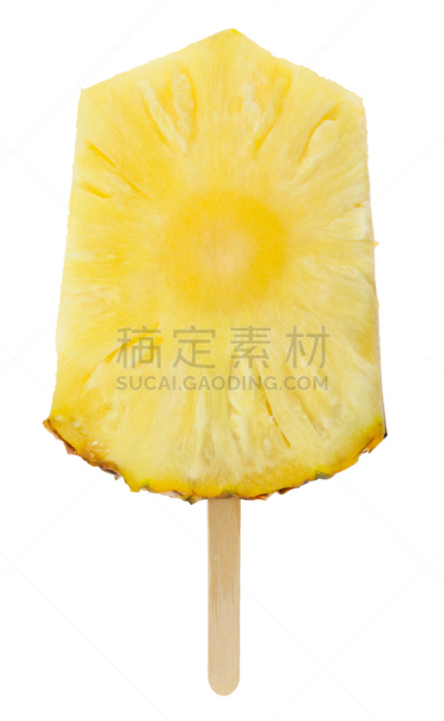 棍,菠萝,白色背景,冰淇淋,冰冻酸奶,果汁冰糕,华夫饼,芒果 ,垂直画幅,奶油