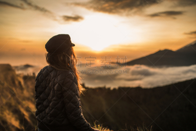 山,女人,非凡的,卡诺岛,旅途,曙暮光,黄昏,云,逃避现实,探险家