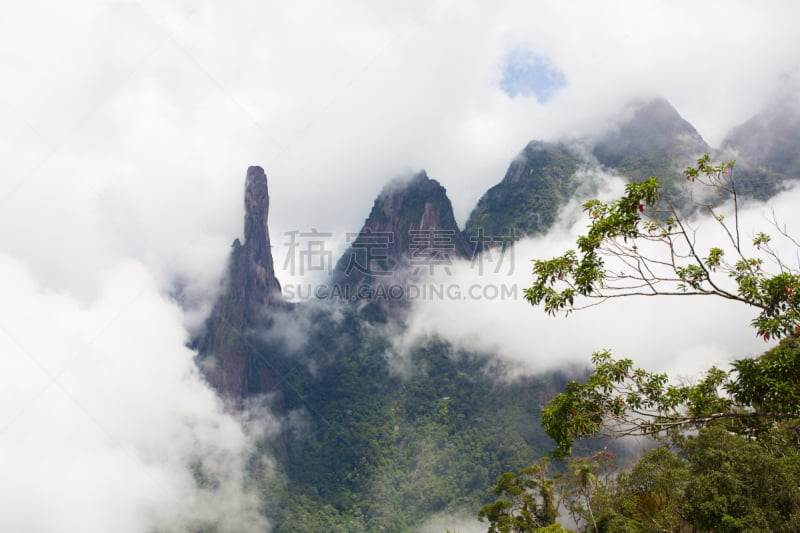 巴西,教堂风琴,里约热内卢,停车场,天空,公园,水平画幅,山,无人,齿饰