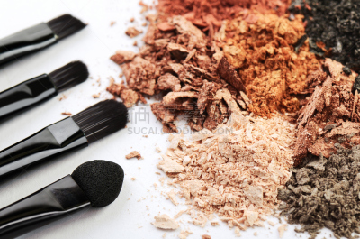 化妆刷,眼影,个性,四个物体,彩妆,化妆用品,明亮,人的眼睛,粒子,白色