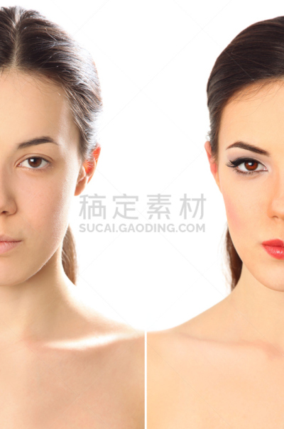 彩妆,人的脸部,垂直画幅,美,睫毛膏,美人,白人,唇膏,特写,仅成年人