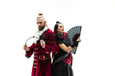 传统,女人,侯爵夫人公寓大楼,青年男人,中世纪时代,侯爵,古服装,接力赛,衣服,过时的