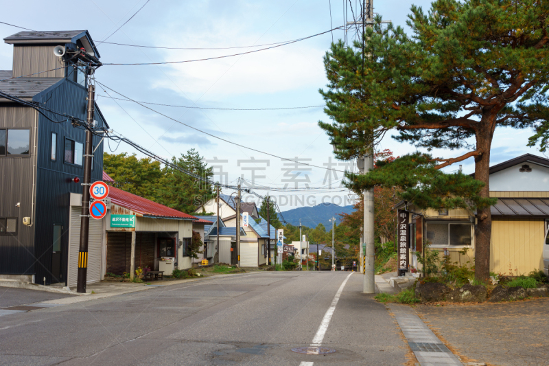 日本,温泉,城镇,福岛县,万代山,户外,建筑,旅行者,城市,度假胜地