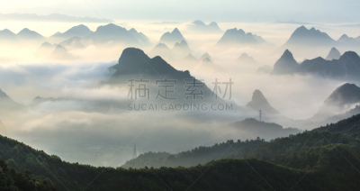 桂林,风景,天空,水平画幅,山,无人,户外,阳朔,云景,商业金融和工业