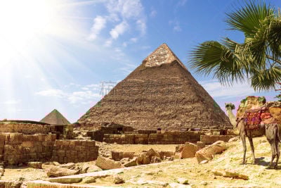 沙漠,金字塔,风景,khafre,吉萨金字塔群,晴朗,传统,世界遗产,法老,开罗