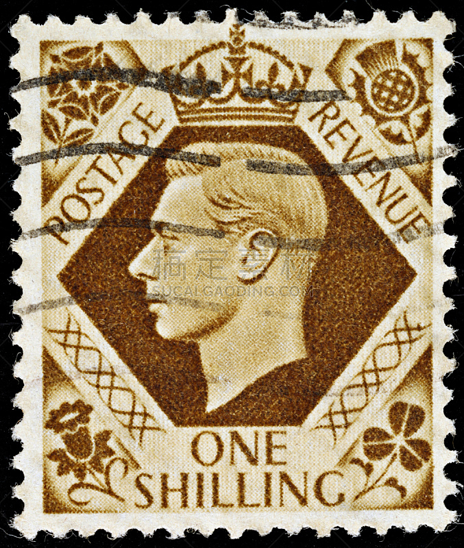 george vi,乔治王时代风格,邮戳,垂直画幅,褐色,古老的,古典式,英格兰