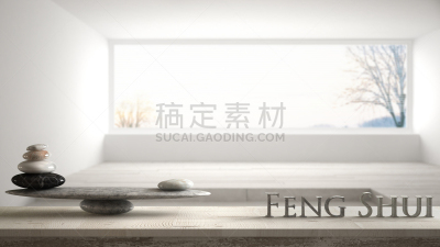 空的,平衡,风水,窗户,石头,木制,概念,全景,桌子,复古