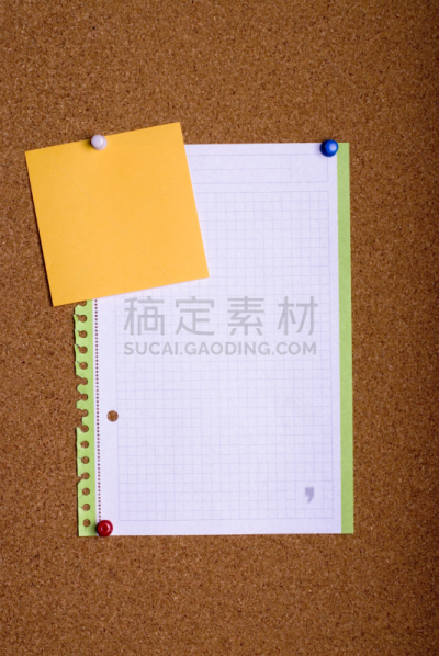 图钉,厚木板,垂直画幅,办公室,留白,褐色,灵感,消息,无人,书页