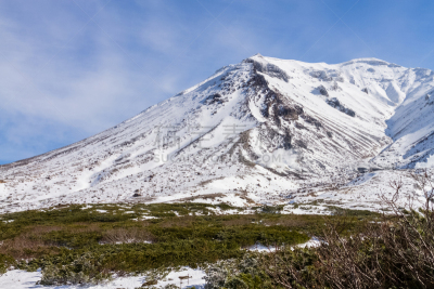 冬天,山,旭岳火山,大雪山国家公园,国家公园,水平画幅,雪,无人,户外,硫磺