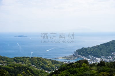 风景,热海,摄像机拍摄角度,船,成一排,图像,相模湾,海洋,太平洋,春天