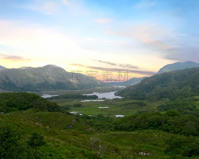 地形,基拉尼,水,天空,水平画幅,山,无人,夏天,户外,湖