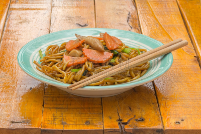 背景,木制,面条,油煎虾面,中式外卖,日本拉面,蔬菜,食品,中国食品,餐馆