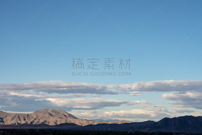 云,莫哈韦沙漠,地形,天空,山,在上面,云景,房屋,图像,内华达州