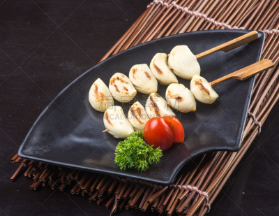 日本食品,东方食品,格子烤肉,饮食,日式烧鸡,串肉签,水平画幅,日本,膳食,海产