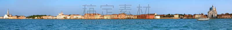 全景,岛,吉德卡,威尼斯,长的,水,天空,水平画幅,无人