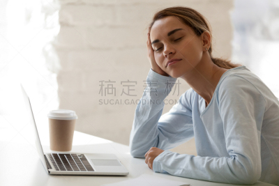 疲劳的,工作场所,女人,闭着眼睛,一半的,活力,周末活动,技术,人的眼睛,仅女人